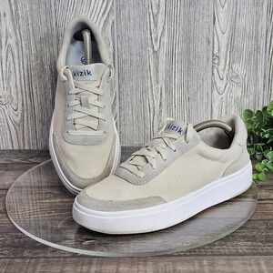 Kizik Prague Hands-Free Sneakers M 6.5 W 8 Bone Canvas Slip On Lace Beige